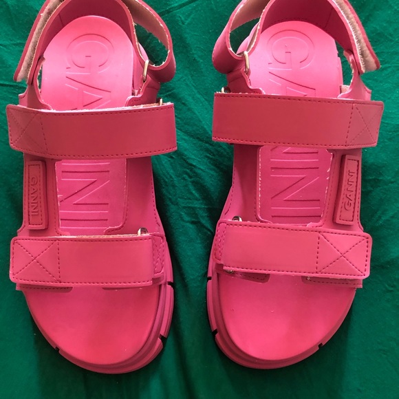New Ganni sandals in pink rubber sz 38 - Picture 8 of 10